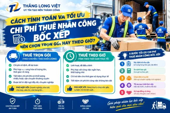 Cách Tính Toán Và Tối Ưu Chi Phí Thuê Nhân Công Bốc Xếp: Nên Chọn Trọn Gói Hay Theo Giờ?