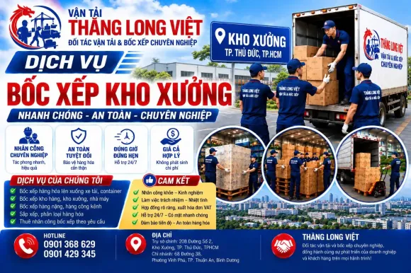 Bốc Xếp Kho Xưởng – Nhân Công Bốc Dỡ, Nhập Xuất Hàng Chuyên Nghiệp