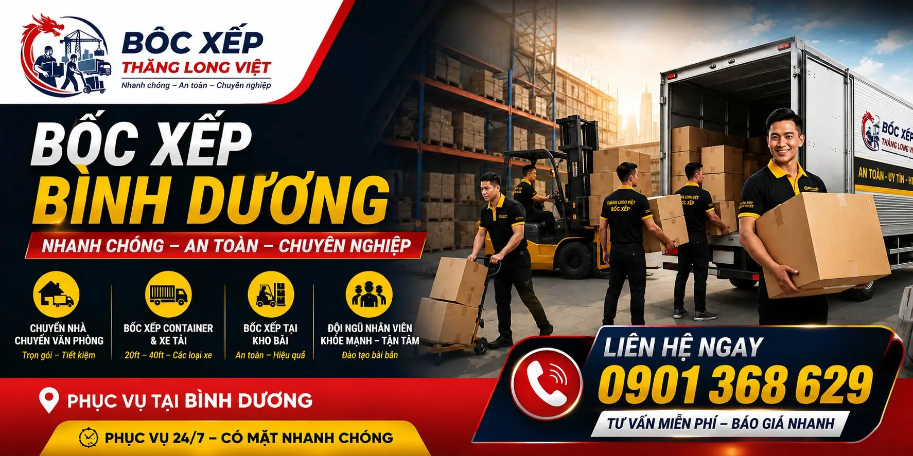 Dịch vụ bốc xếp Bình Dương – Thăng Long Việt