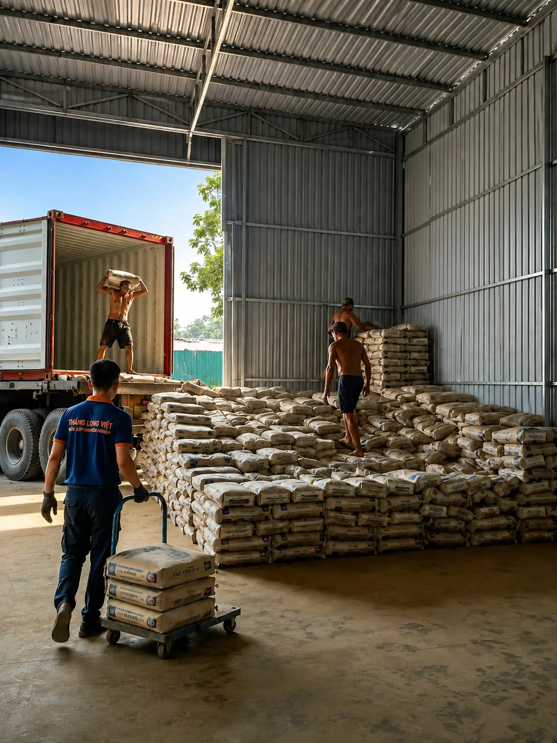 Nhân công bốc xếp hàng hóa tại Bình Dương