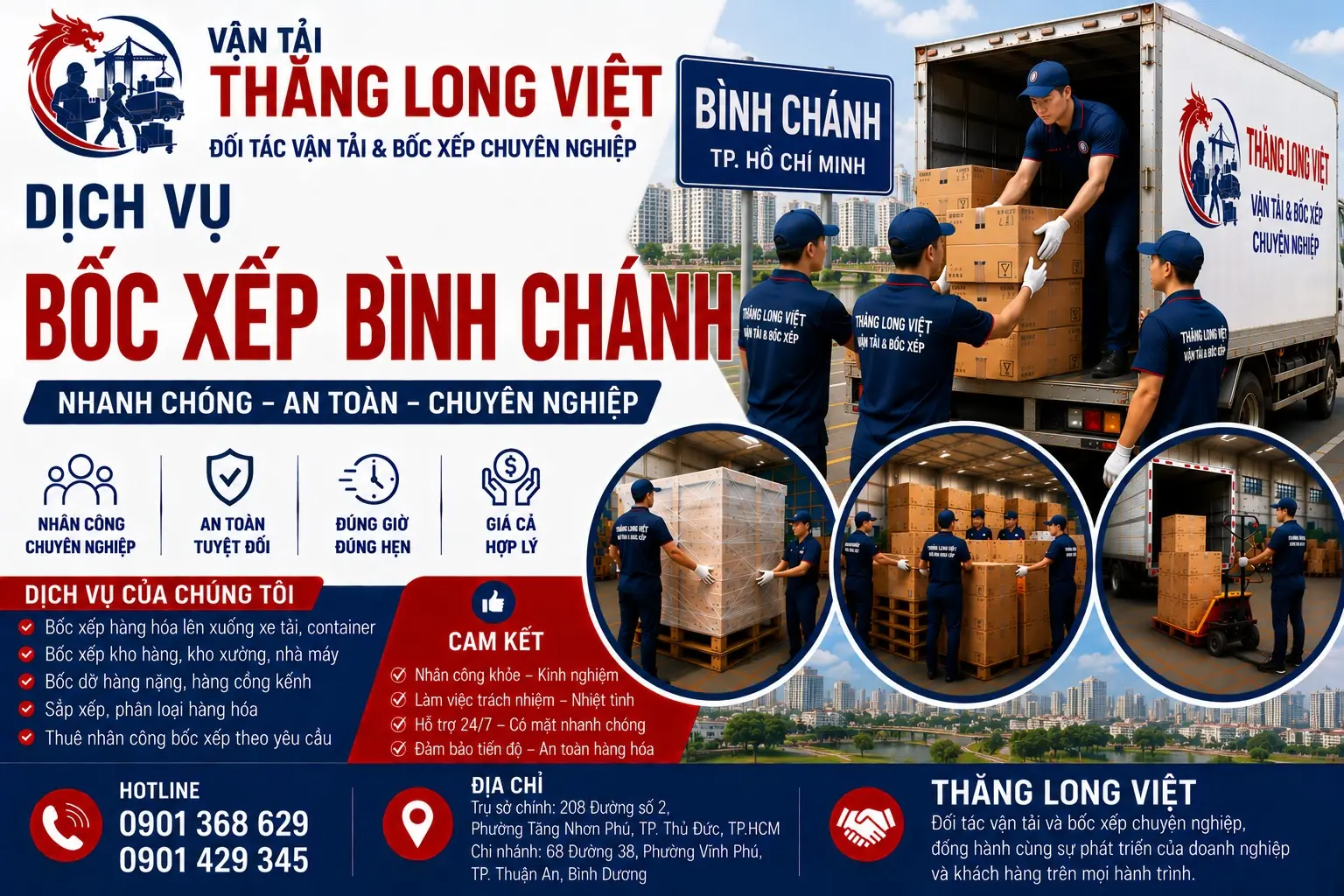 Dịch vụ bốc xếp Bình Chánh Thăng Long Việt