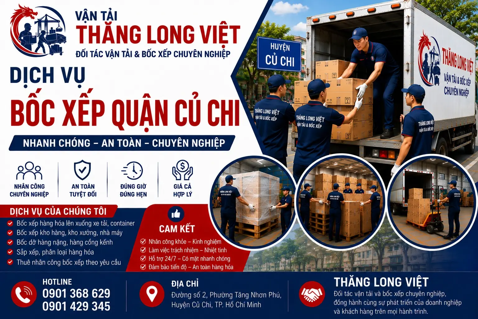 Dịch vụ bốc xếp Củ Chi Thăng Long Việt