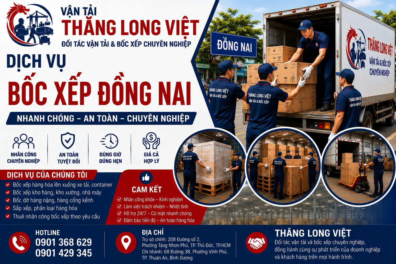 Dịch vụ bốc xếp Đồng Nai Thăng Long Việt