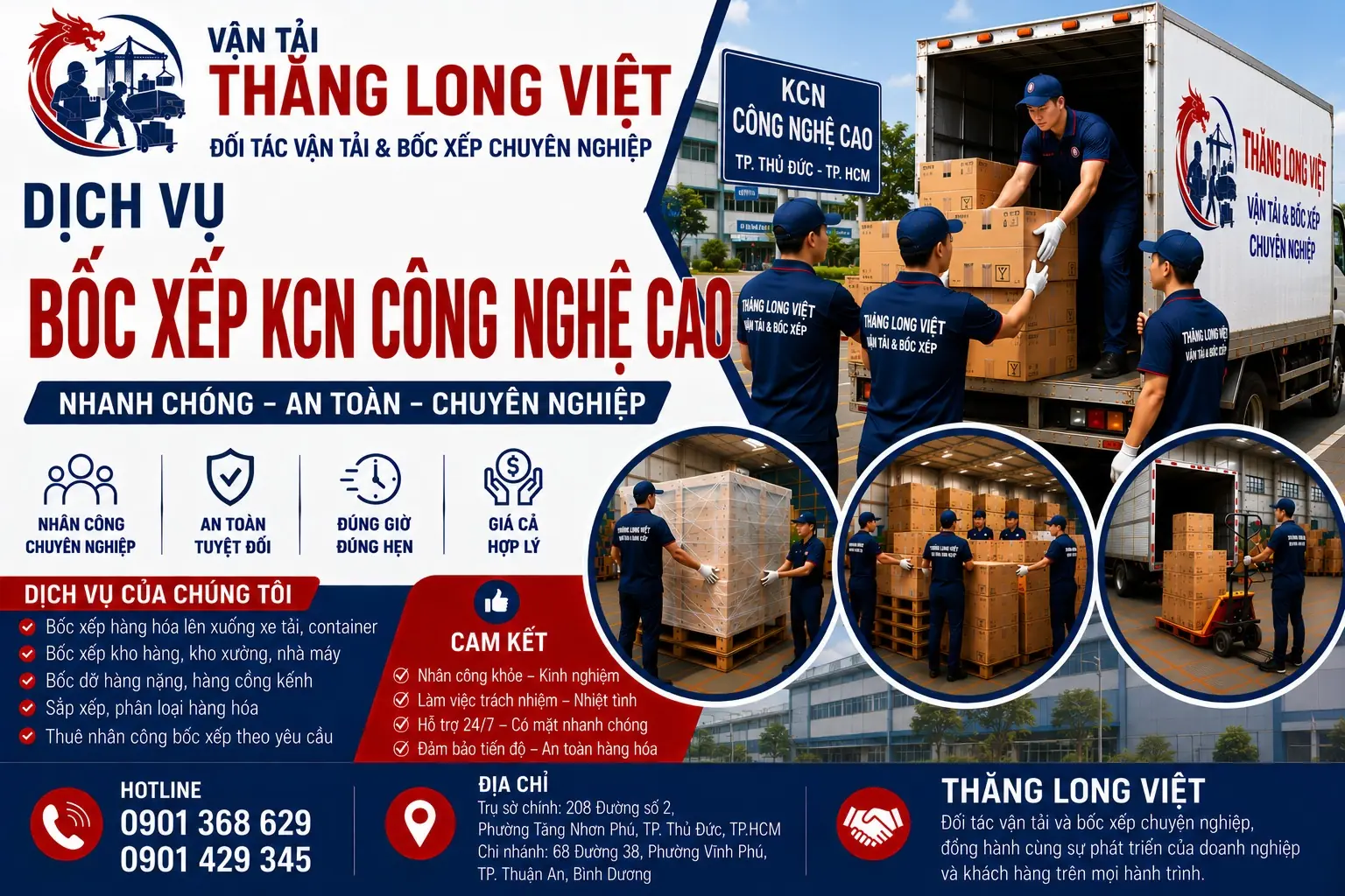Dịch vụ bốc xếp Khu Công Nghệ Cao Thăng Long Việt