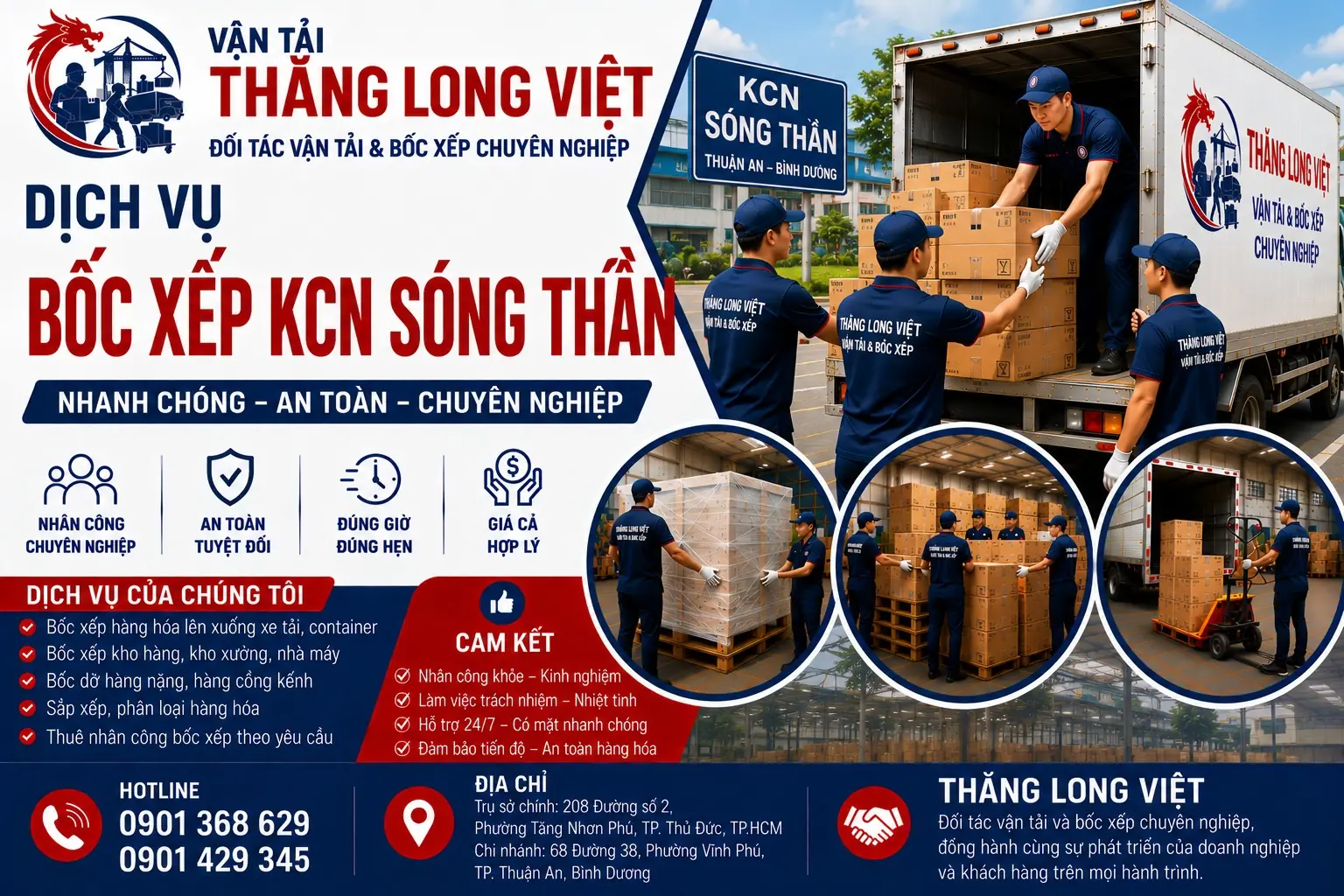 Dịch vụ bốc xếp Khu Công Nghiệp Sóng Thần