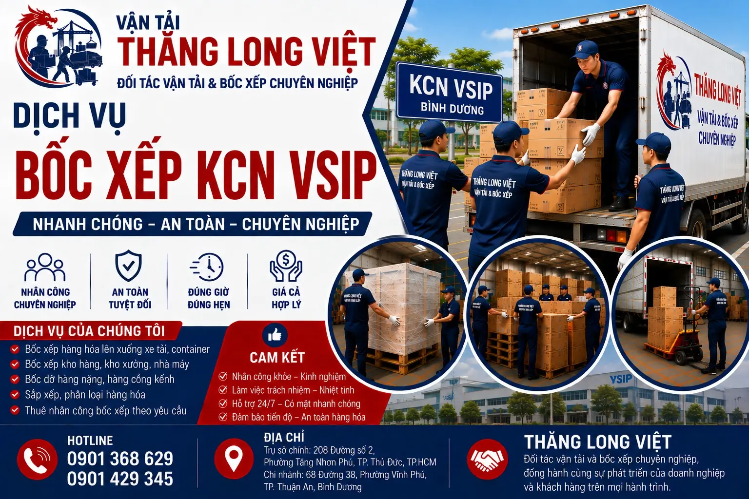 Dịch vụ bốc xếp Khu Công Nghiệp VSIP
