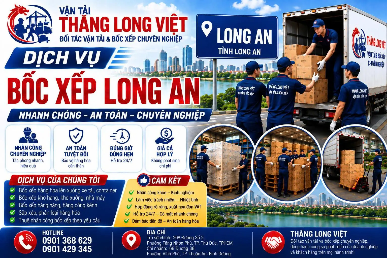 Dịch vụ bốc xếp Long An Thăng Long Việt
