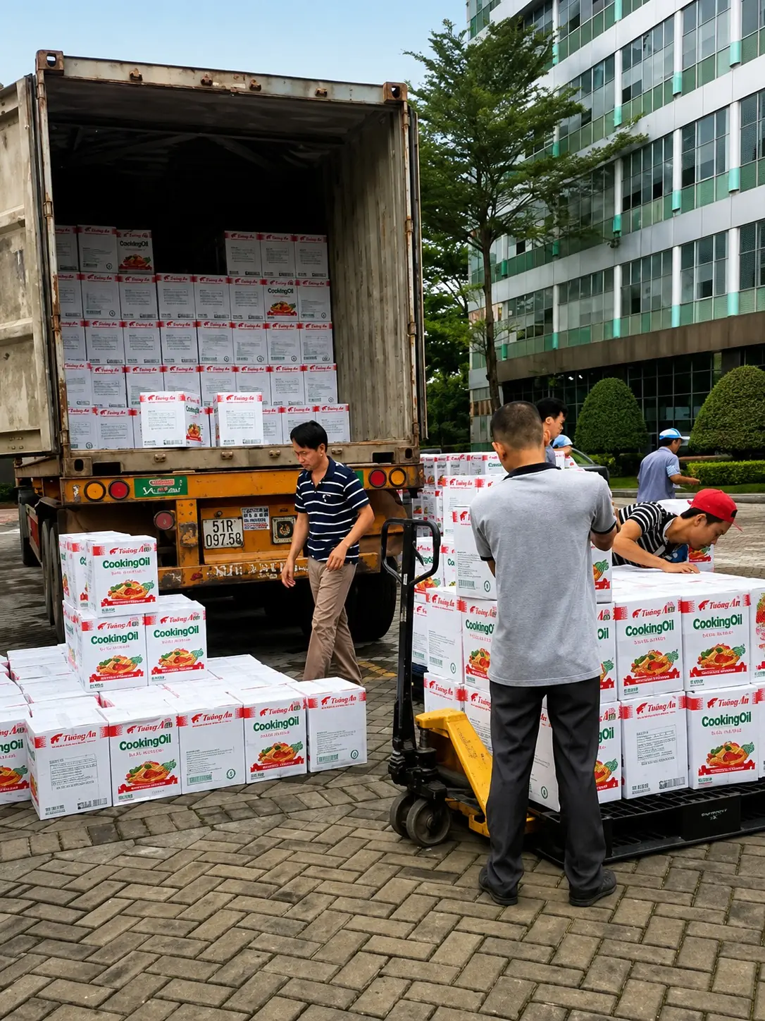 Bốc xếp h&agrave;ng h&oacute;a l&ecirc;n pallet