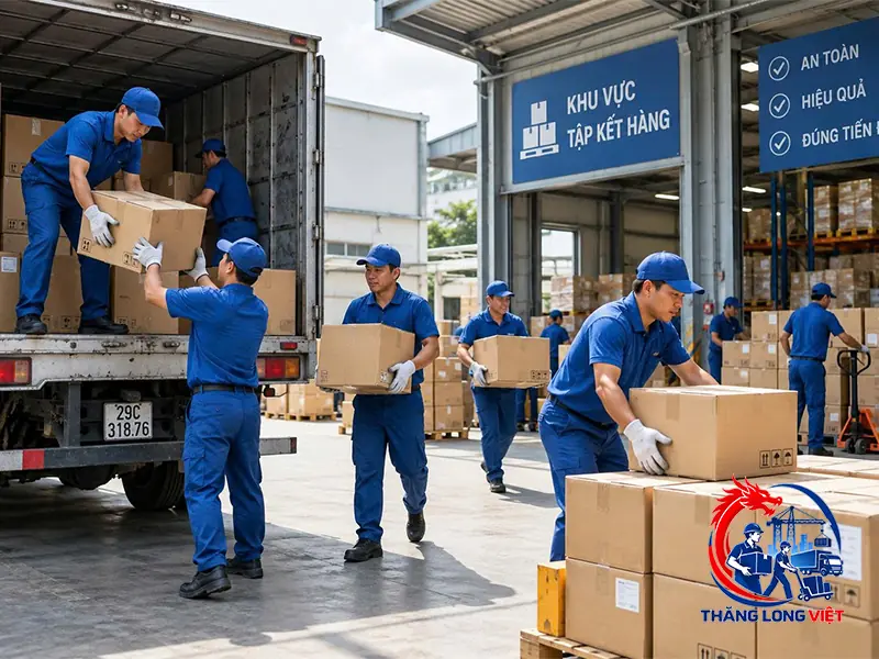 Nhân công bốc dỡ hàng hóa tại TPHCM