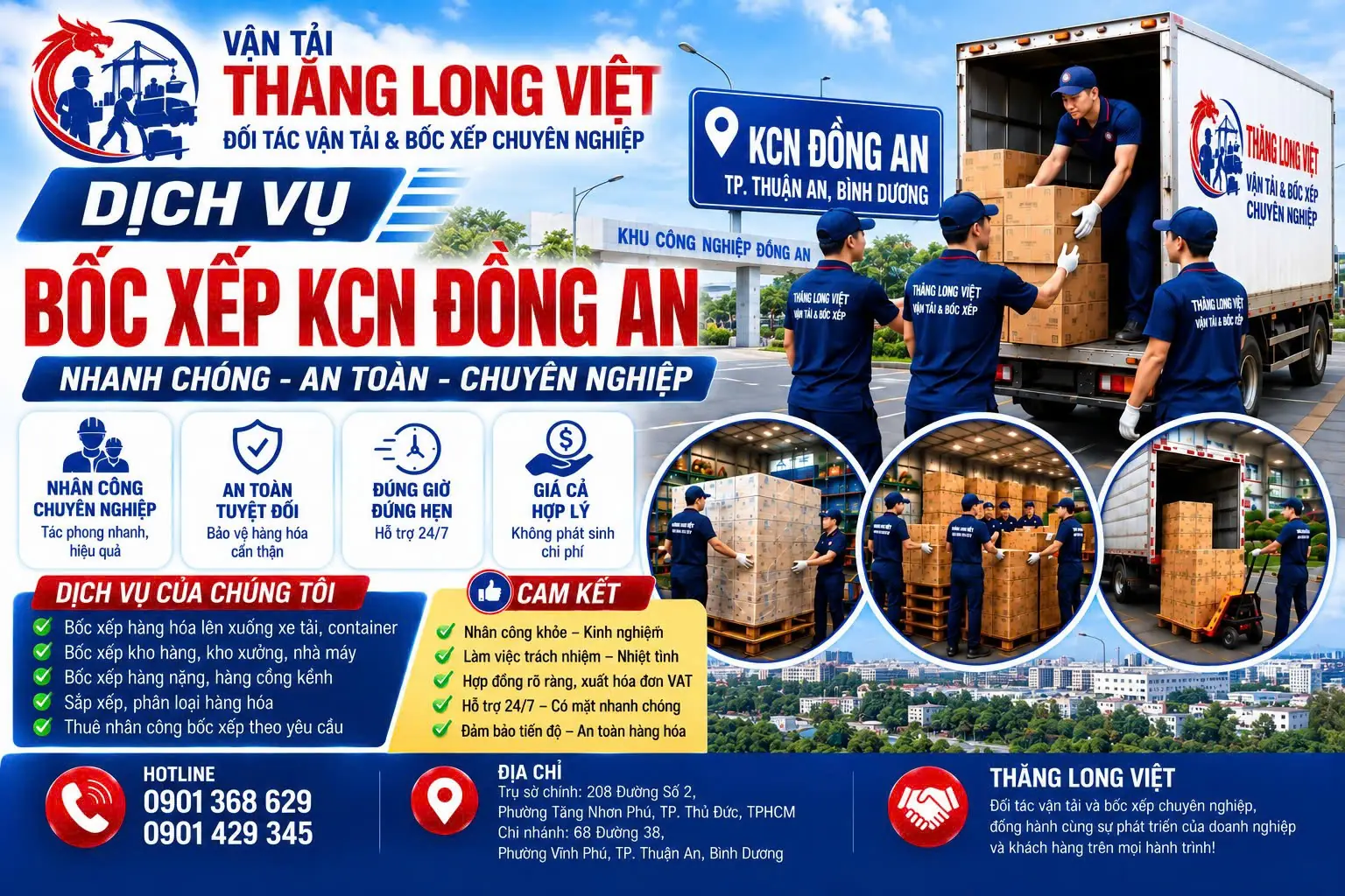 Dịch vụ bốc xếp Khu Công Nghiệp Đồng An