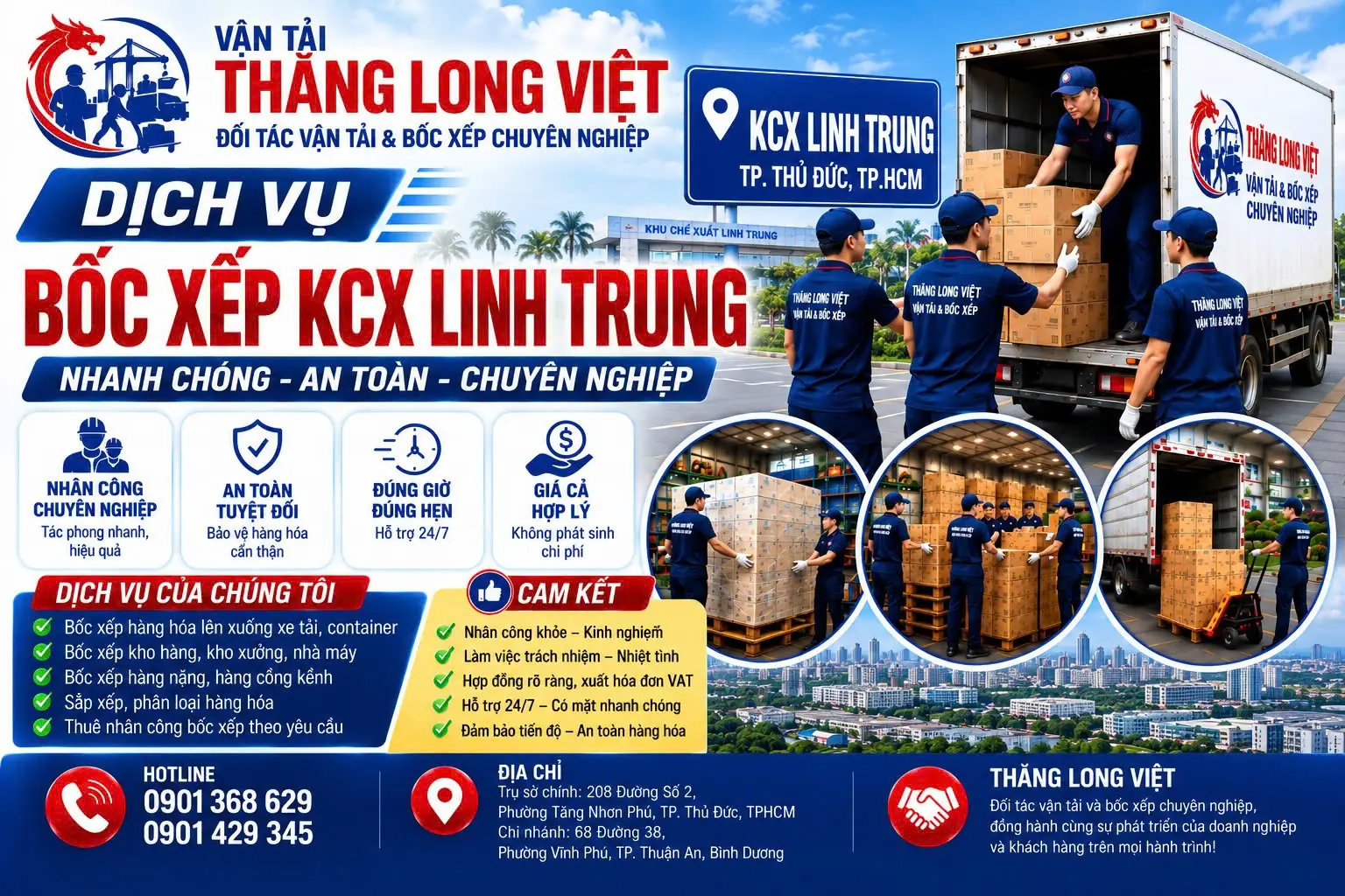 Dịch vụ bốc xếp Khu Chế Xuất Linh Trung