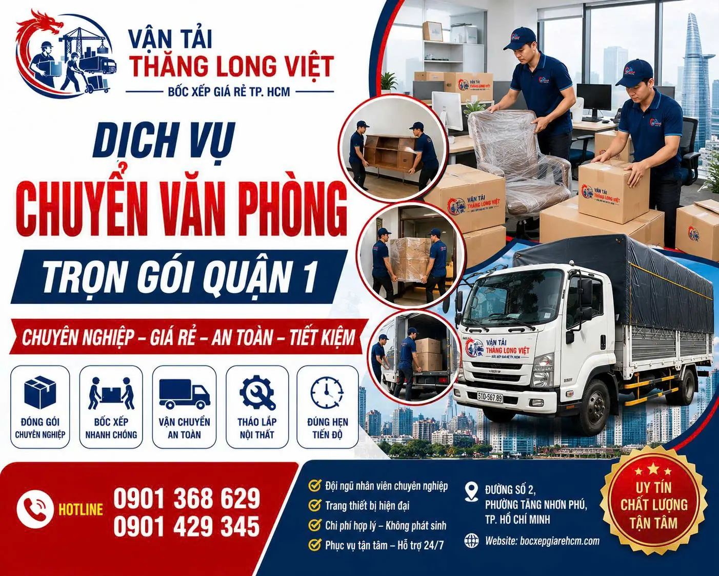 chuyển văn phòng trọn gói Quận 1