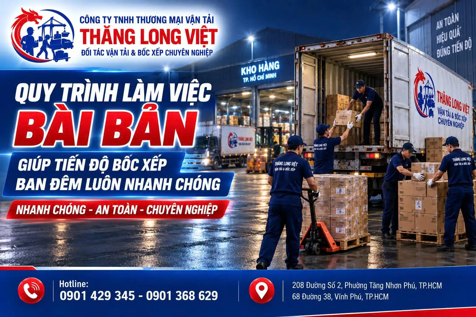 Thu&ecirc; đội bốc xếp ban đ&ecirc;m TPHCM