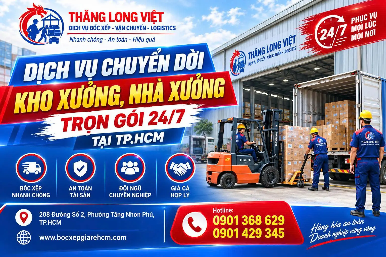chuyển dời kho xưởng